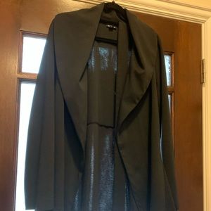 Black Knit Cardigan Jacket Tie-Belted